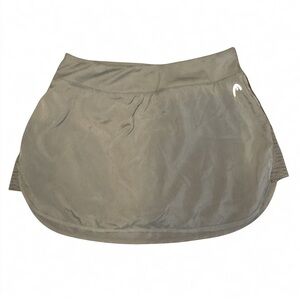 Head Womens Charcoal Gray Athletic Tennis Skort Elastic Side Hem Front Logo Sz M